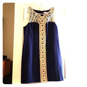 Lilly Pulitzer dress, navy and gold